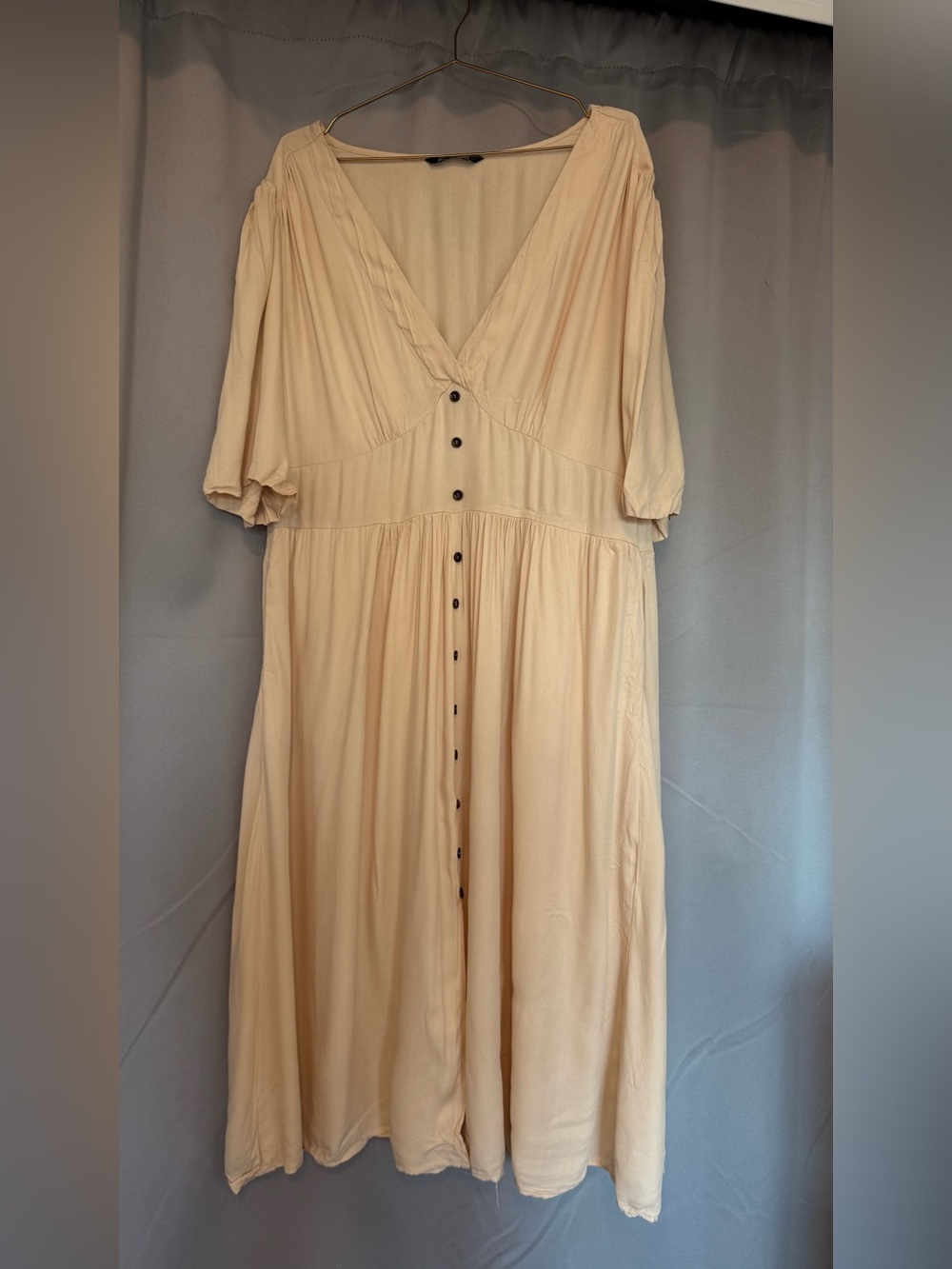 BloomChic Cream Button Front Boho Midi Maxi Dress Plus Size 18-20 - Picture 5 of 5